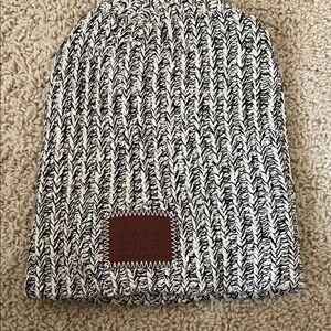 Black and White Knit Beanie